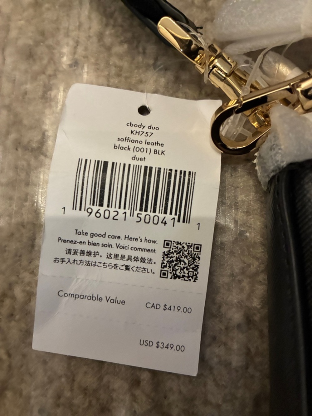 Kate Spade New York Black Leather Shoulder Bag NWT Gold Hardware $349 Retail - Picture 2 of 10